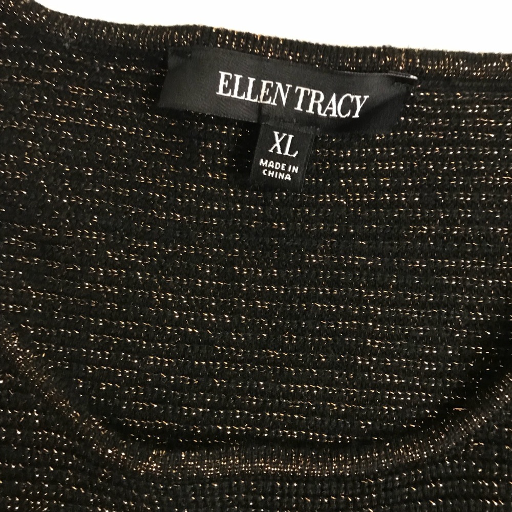 Black and Metallic Gold 3/4 Length Sweater